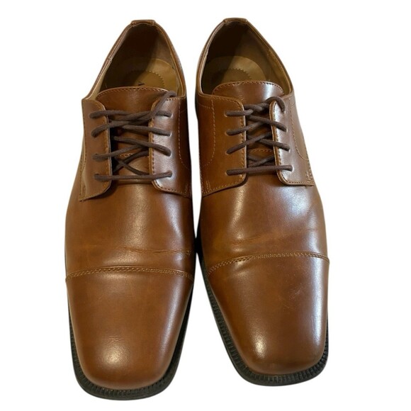 Alfani Adam Men's 12 M  Brown Lace Up Formal Oxford Dress shoes Cap Toe - Picture 5 of 11